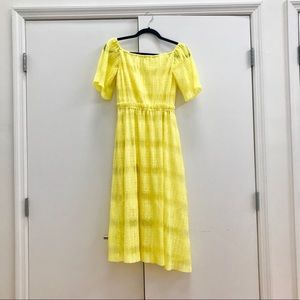 Pleated Off-the-shoulder MIDI Dress